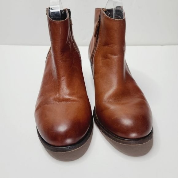 Clarks Maypearl Fawn Leather Light Brown Ankle Western Boot - Picture 2 of 16